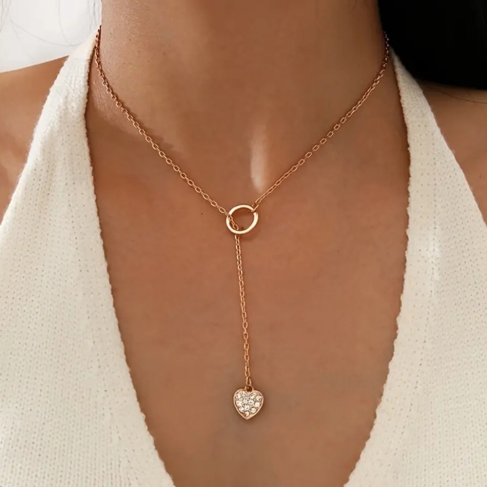 New, Gold Drop Down Necklace